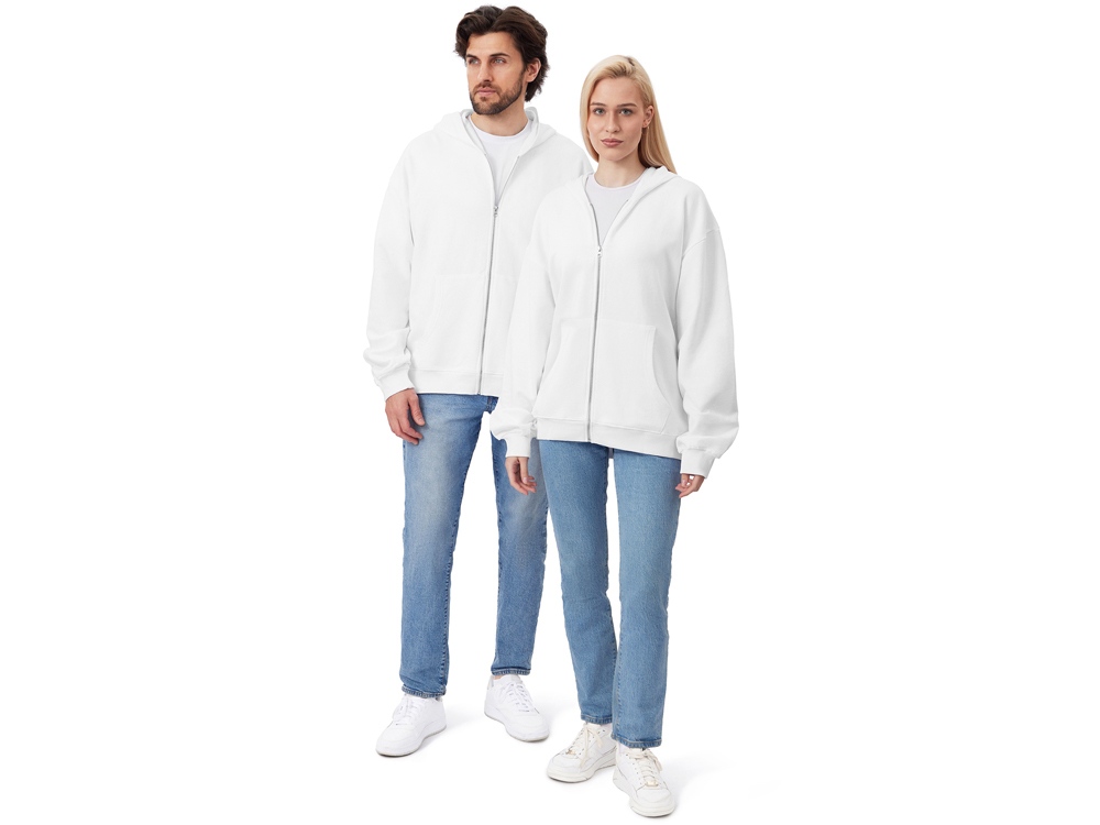 Толстовка оверсайз с капюшоном на молнии Monaco, белый-8