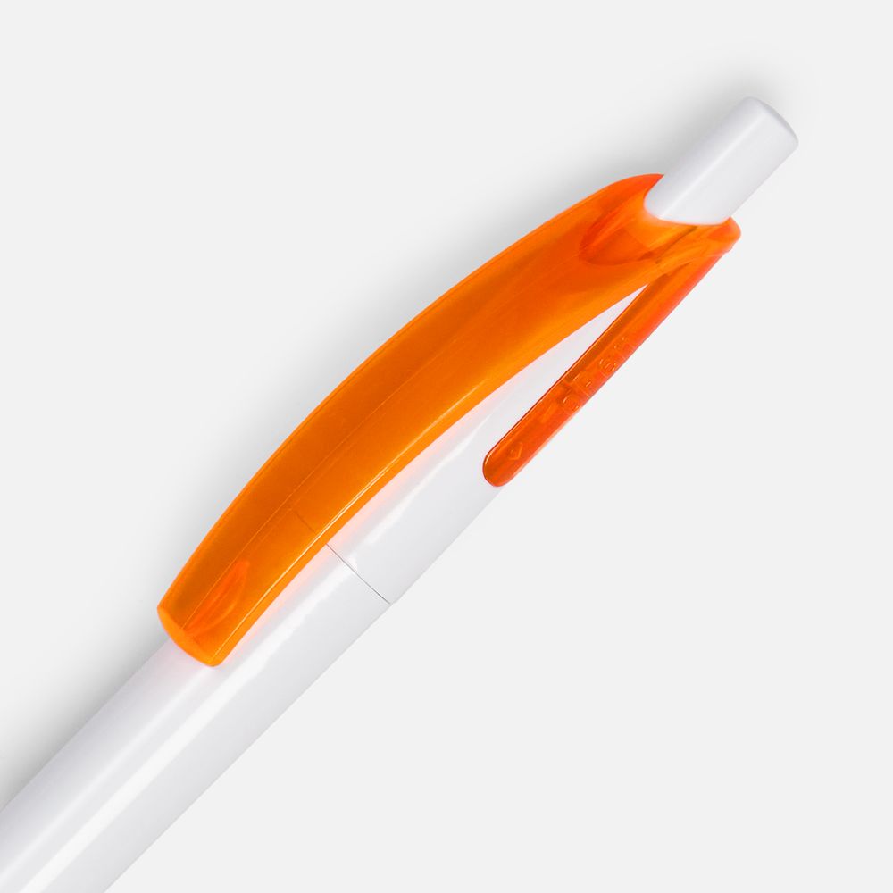 Ручка шариковая Bento, белая с оранжевым-4