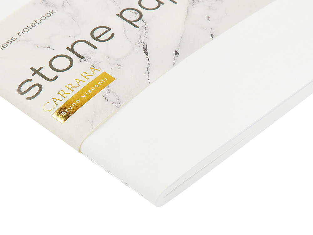 Тетрадь с каменной бумагой А5 Carrara 40 л., линейка, белый-4