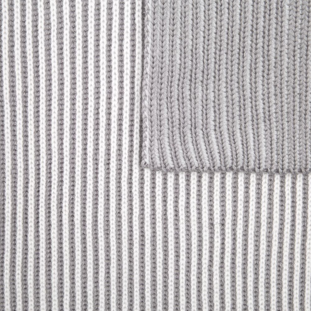 Шарф Nobilis, белый с серым-4