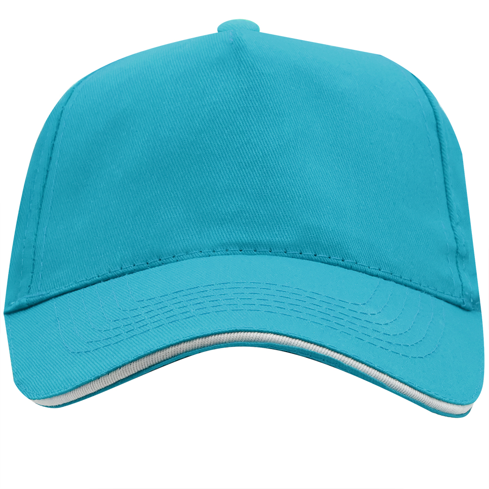 Бейсболка 5-панельная ERIS, Бирюзовый-0