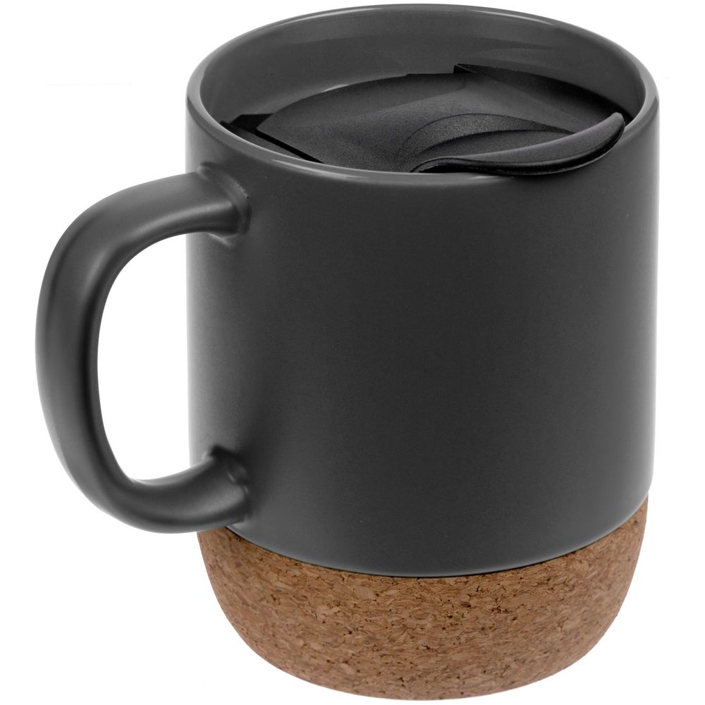 Кружка с пробковой подставкой Corky Walk, серая-1