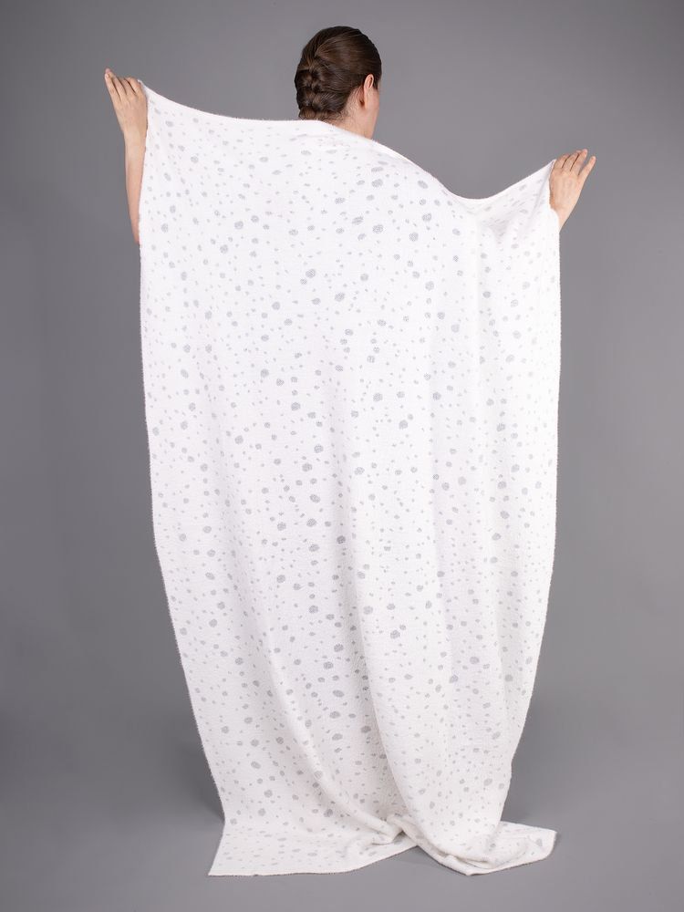 Плед Snowspot Fluffy, белый с люрексом-0