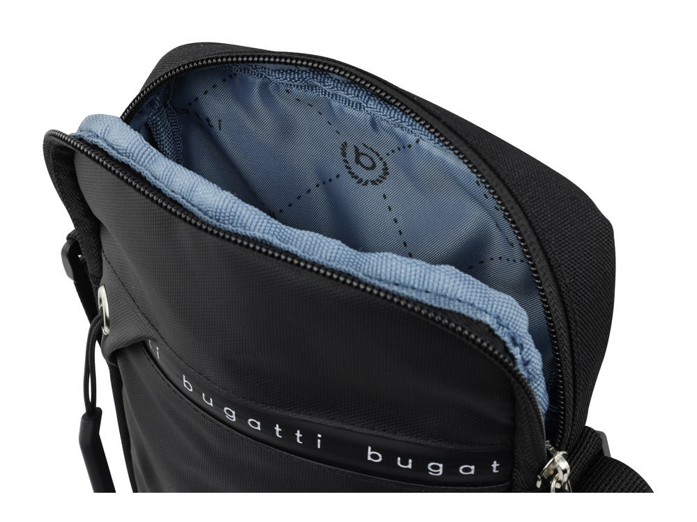 Сумка через плечо BUGATTI Blanc Delight, чёрная, нейлон RPET600D/тарпаулин/полиэстер, 16х4х23 см-2