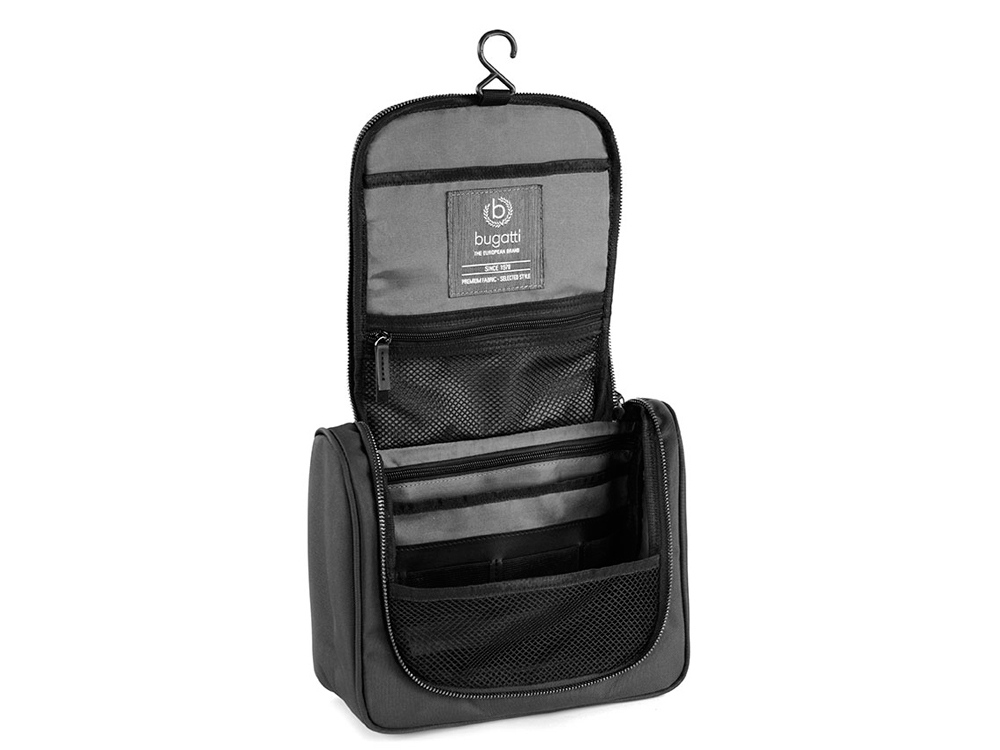 Несессер дорожный BUGATTI ВНЕ ВРЕМЕНИ ДЛЯ МУЖЧИН | CONTRATEMPO MEN, чёрный, нейлон, 26,5х10х20 см, 4 л-1
