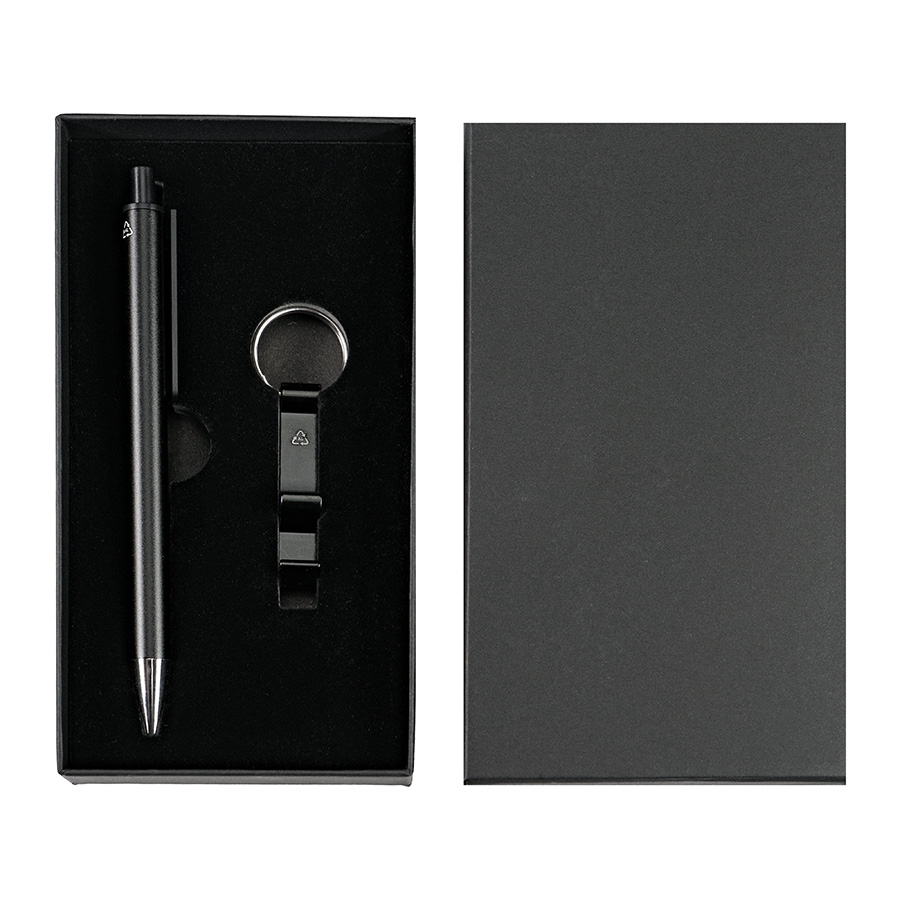 Набор ручка+ брелок ARCADA, черный-4