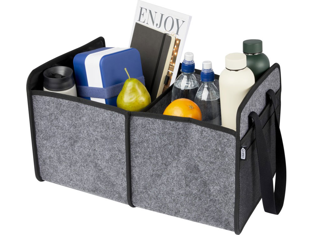 Складной органайзер для автомобиля Felta из фетра, переработанного по стандарту GRS, средне-серый-3