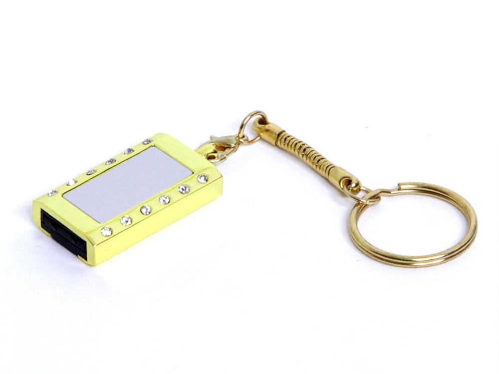 USB-флешка на 8 Гб в виде Кулона с кристаллами, мини чип, золотой-1
