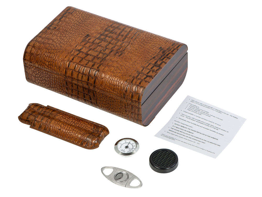 Хьюмидор с аксессуарами, коричневый-10