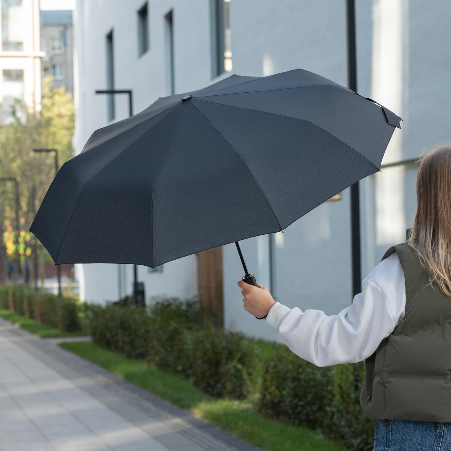 Зонт складной Levante, черный-10