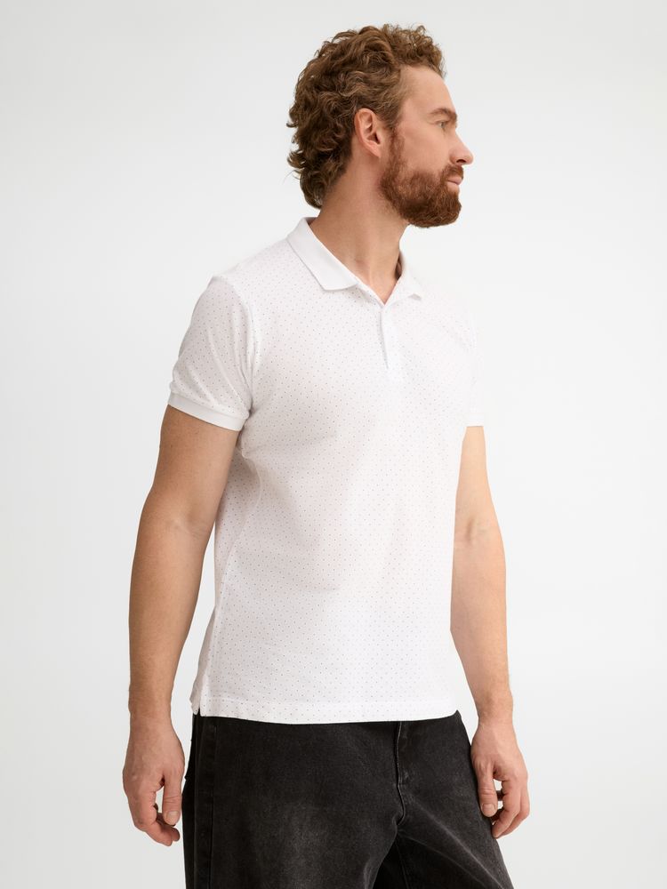 Рубашка поло мужская Brandy Men, белая с темно-синим-2