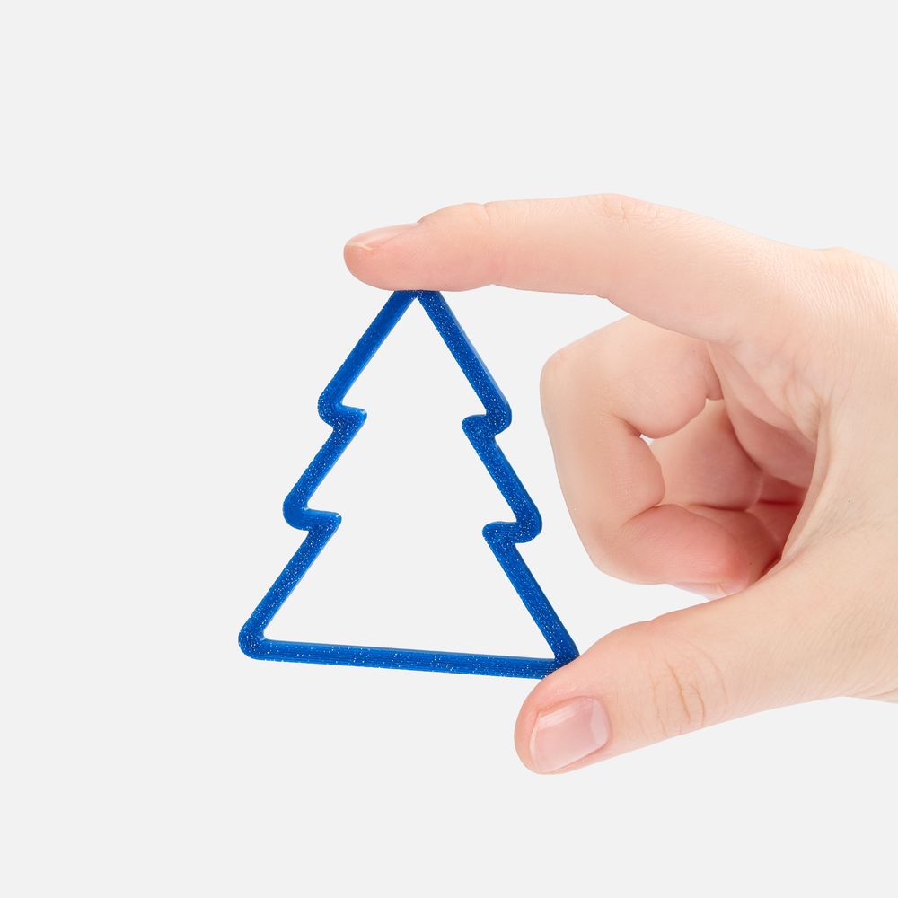 Подвеска «Елочка», 3D-печать, синяя-1