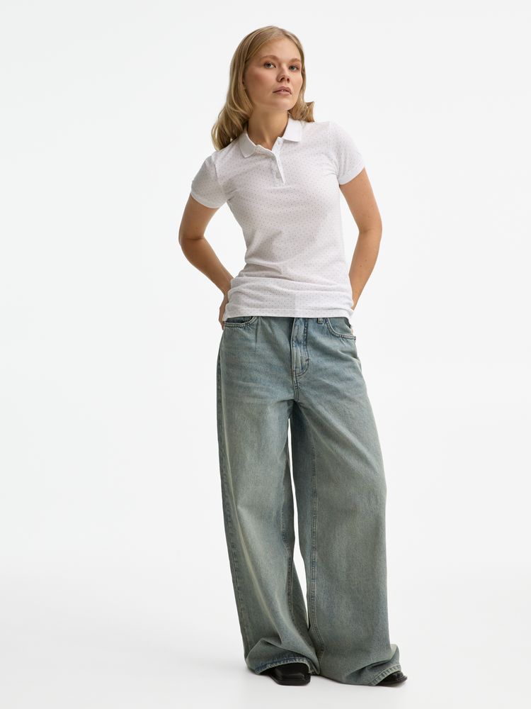 Рубашка поло женская Brandy Women, белая с темно-синим-6