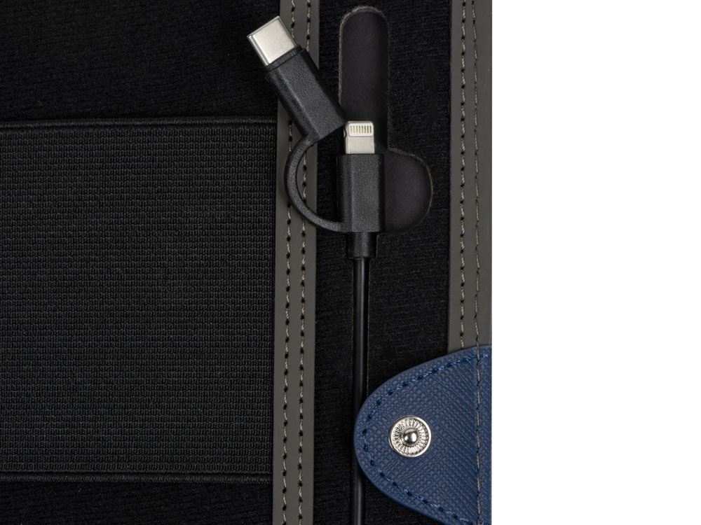 Органайзер с функцией беспроводной зарядки Manner, 5000 mah, темно-синий-7