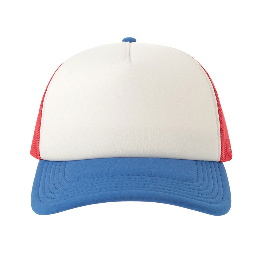 Бейсболка RAPPER-S, 5 клиньев, пластиковая застёжка, белый, красный, синий-8