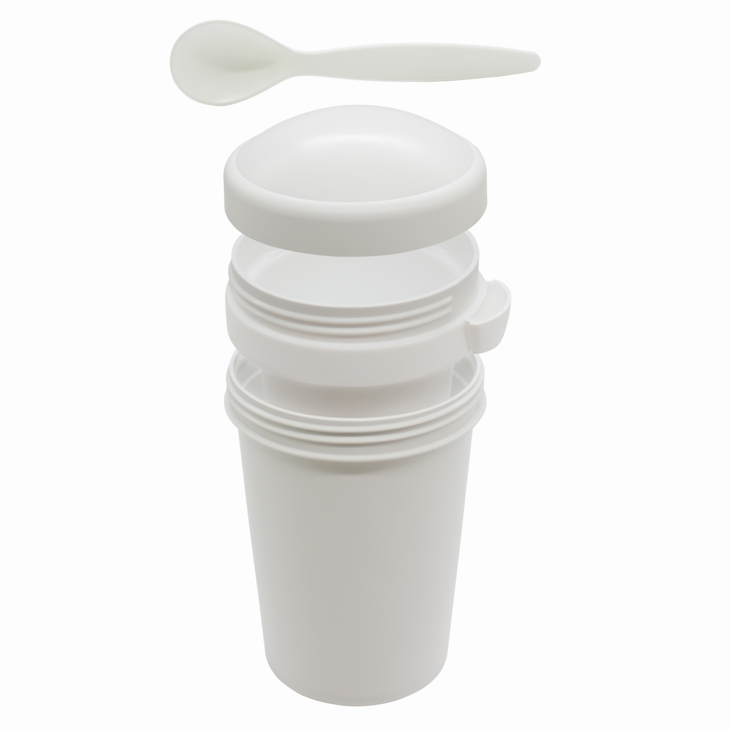 Ланч-бокс Cereal to go Green Line с ложкой (белый)-1