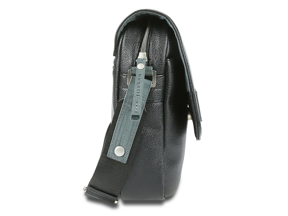 Сумка наплечная BUGATTI Moto D, чёрная, полиуретан, 18х6х25 см, 2 л-3