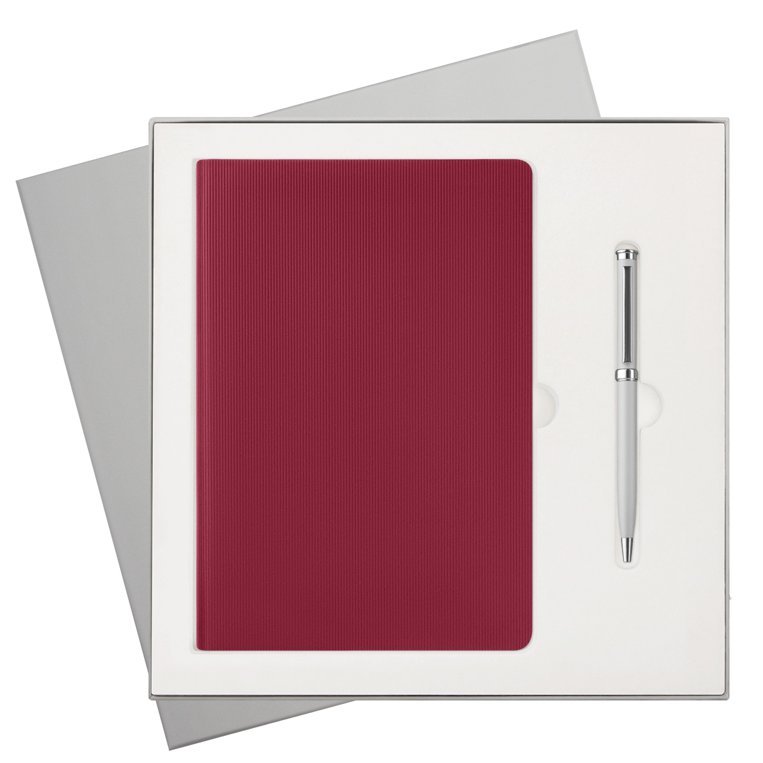 Подарочный набор Рейн (Rain), бургунди (ежедневник, ручка)-0