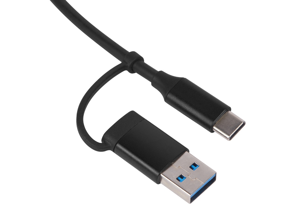 USB-хаб Link с коннектором 2-в-1 USB-C и USB-A, 2.0/3.0, черный-2