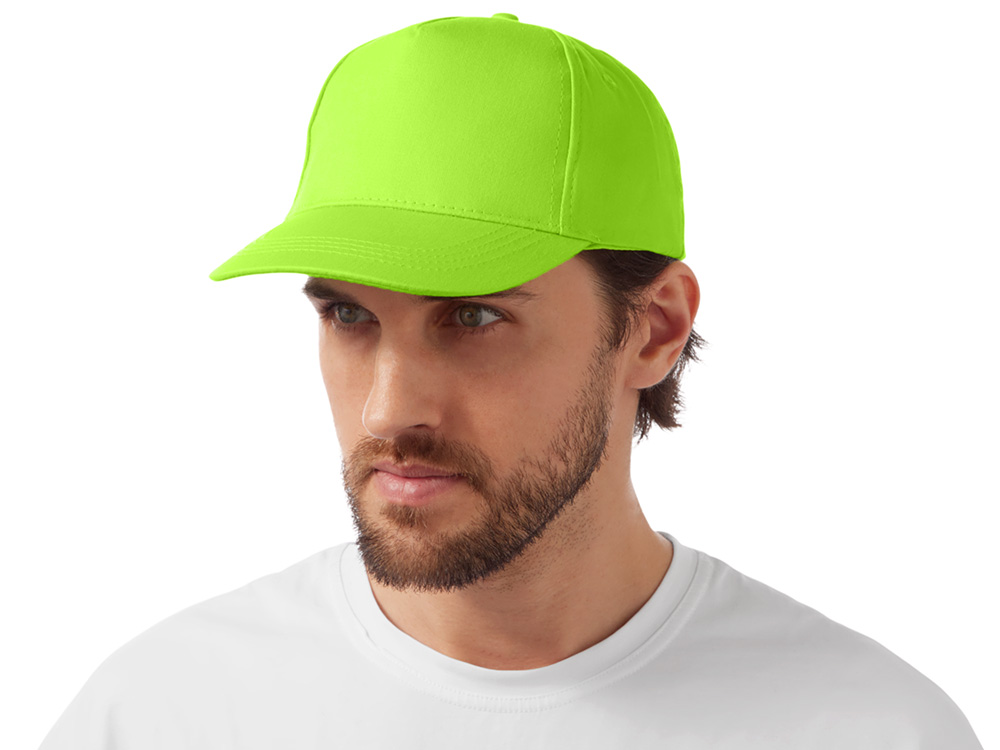 Бейсболка Мемфис 230 5-панельная, яблочно-зеленый-1