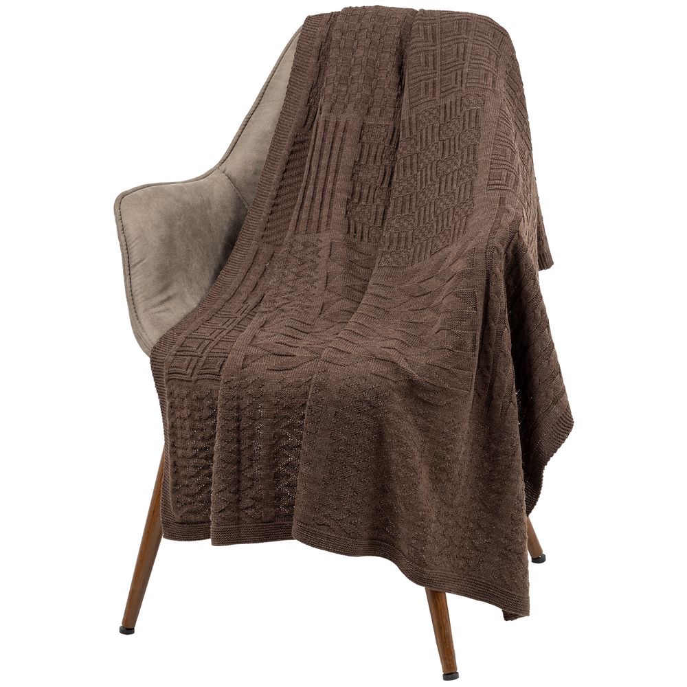 Плед Snippet, коричневый меланж-0