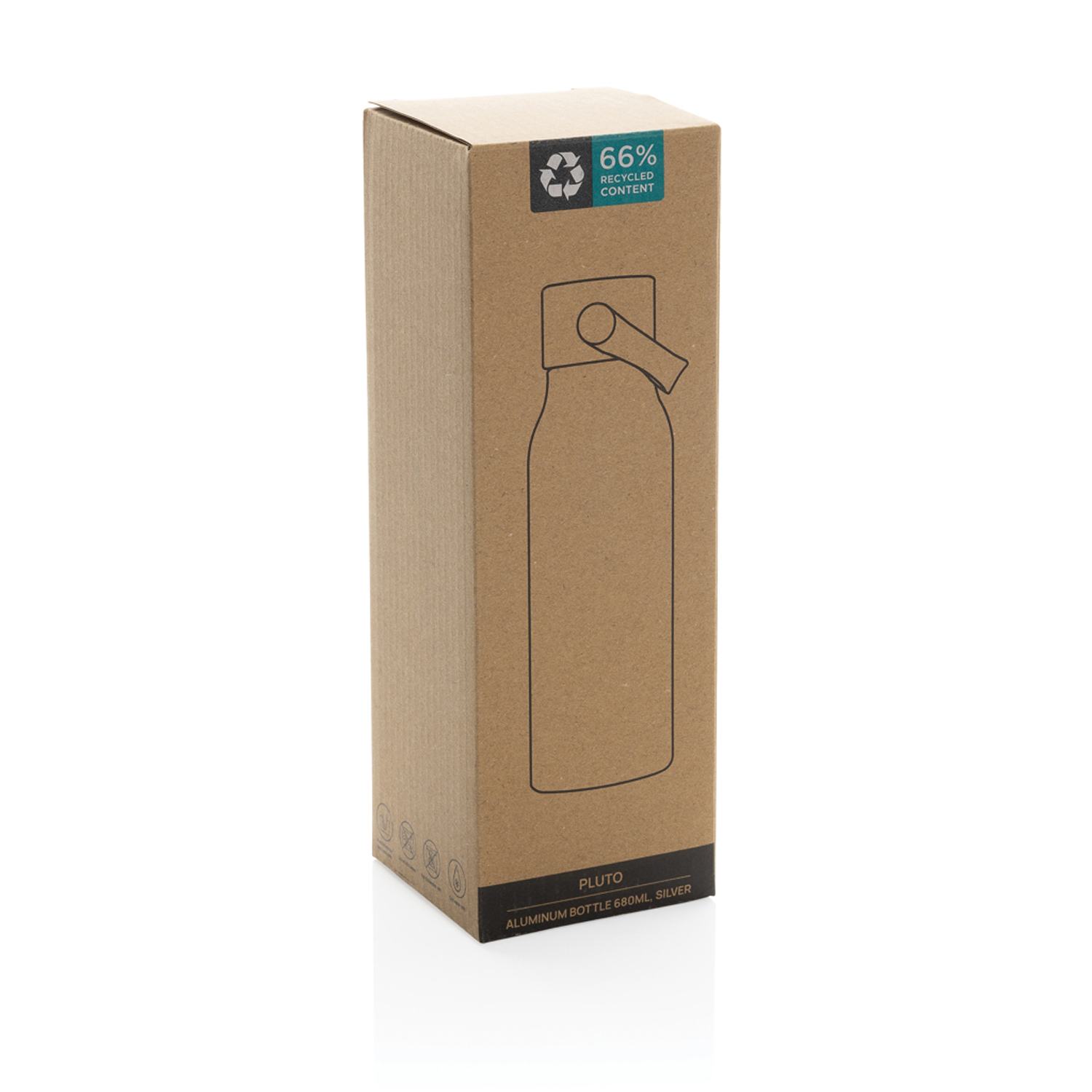 Бутылка для воды Pluto из переработанного алюминия RCS, 680 мл-8