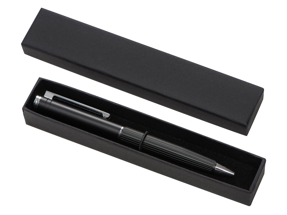 Шариковая металлическая ручка с анодированным слоем Monarch, черная-3