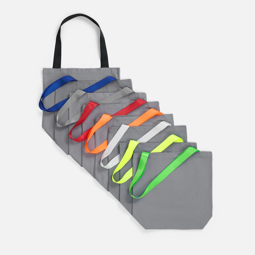 Шопер B5, серый с широкими желтыми ручками-1