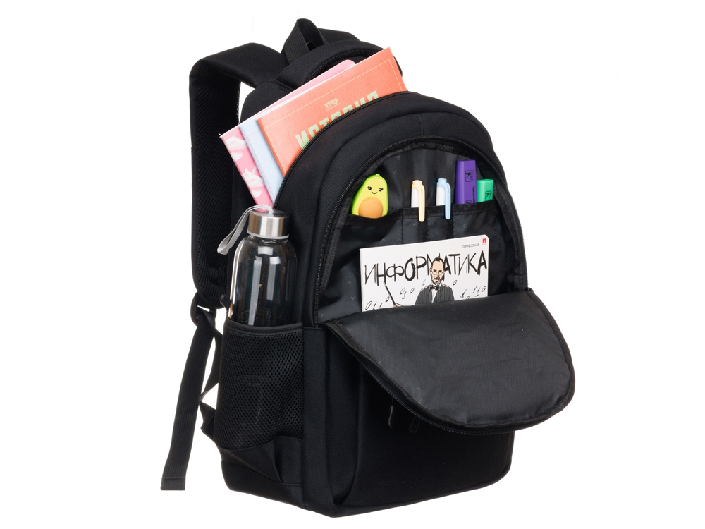 Рюкзак TORBER CLASS X, черный, полиэстер 900D, 45 x 30 x 18 см + Мешок для сменной обуви в подарок!-7