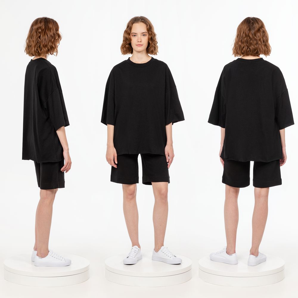 Футболка унисекс оверсайз T1, черная-1