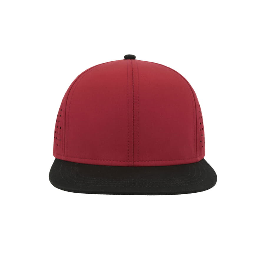 Бейсболка BANK, 6 клиньев, пластиковая застежка      , бордовый, черный-3