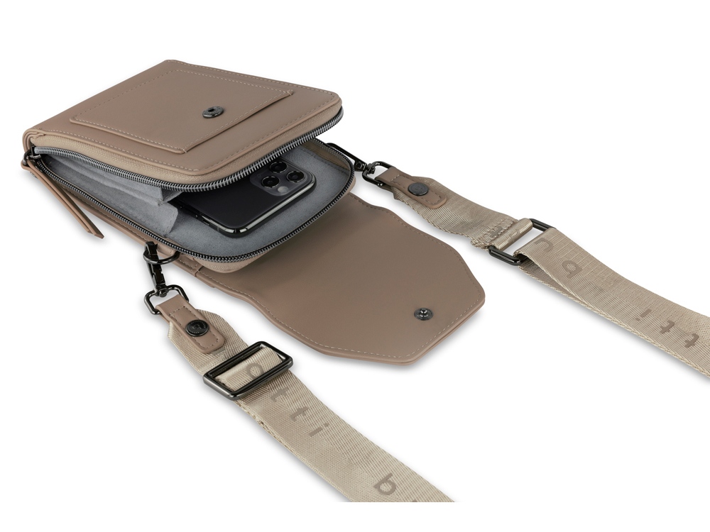 Сумка наплечная BUGATTI Almata, песочная, полиуретан, 11х4х19 см-8