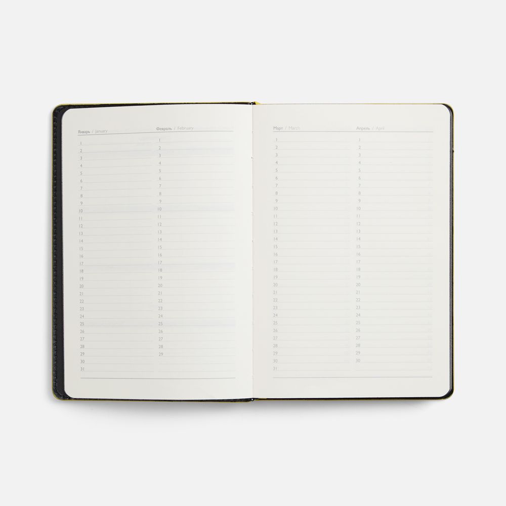 Ежедневник Alanis, недатированный, черный с желтым-4