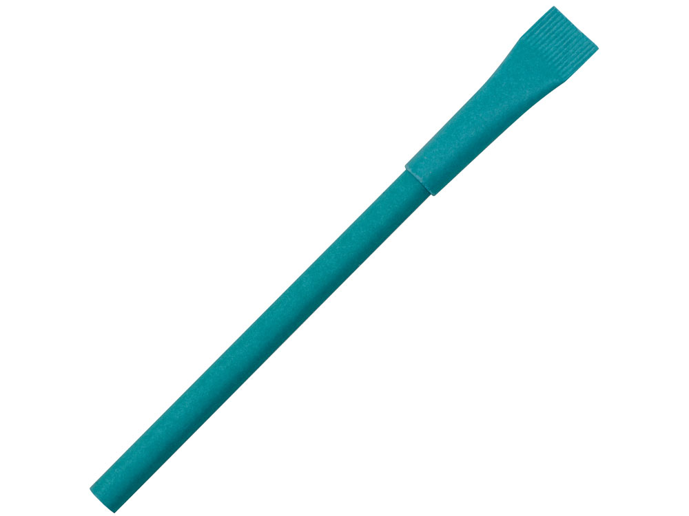 Ручка картонная с колпачком Recycled, бирюзовый-0