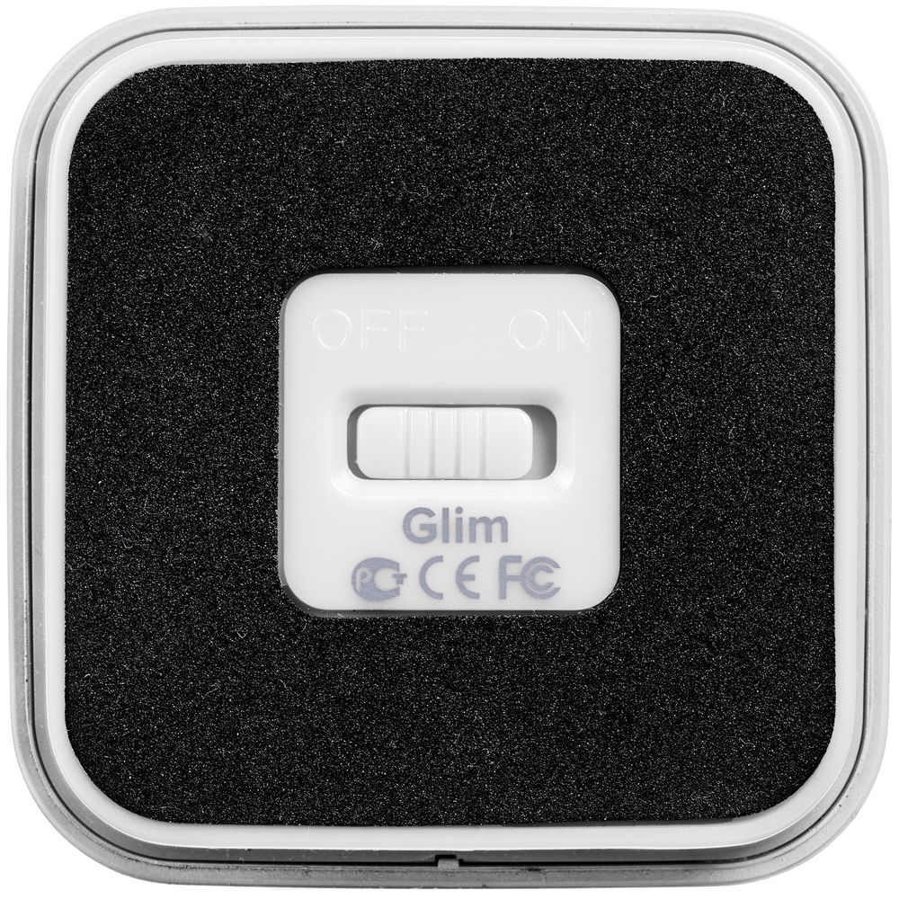 Беспроводная колонка с подсветкой гравировки Glim, белая-3