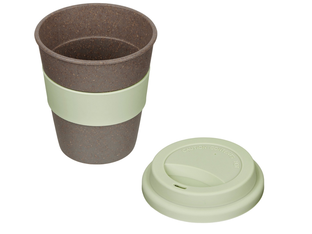 Стакан с силиконовой крышкой Cafe, olive-1