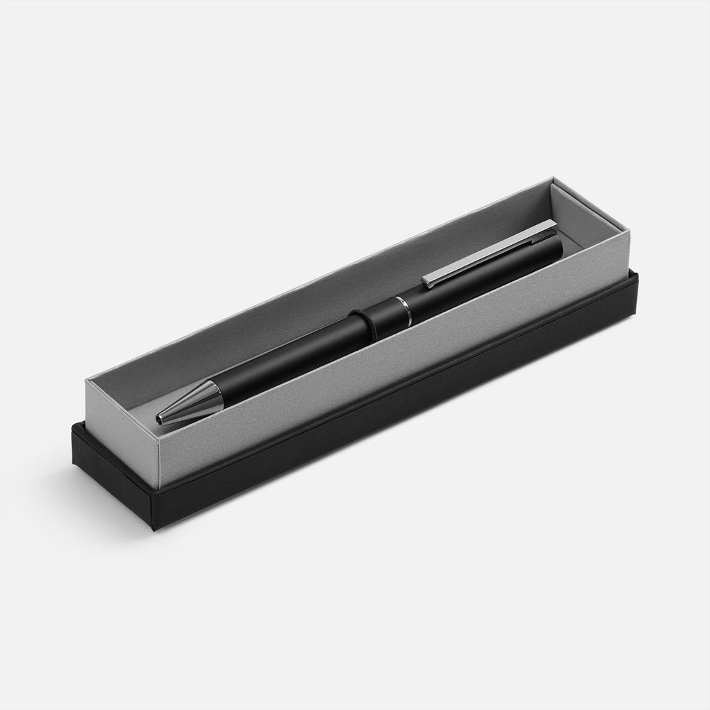 Ручка шариковая Blade Soft Touch в футляре, черная-0