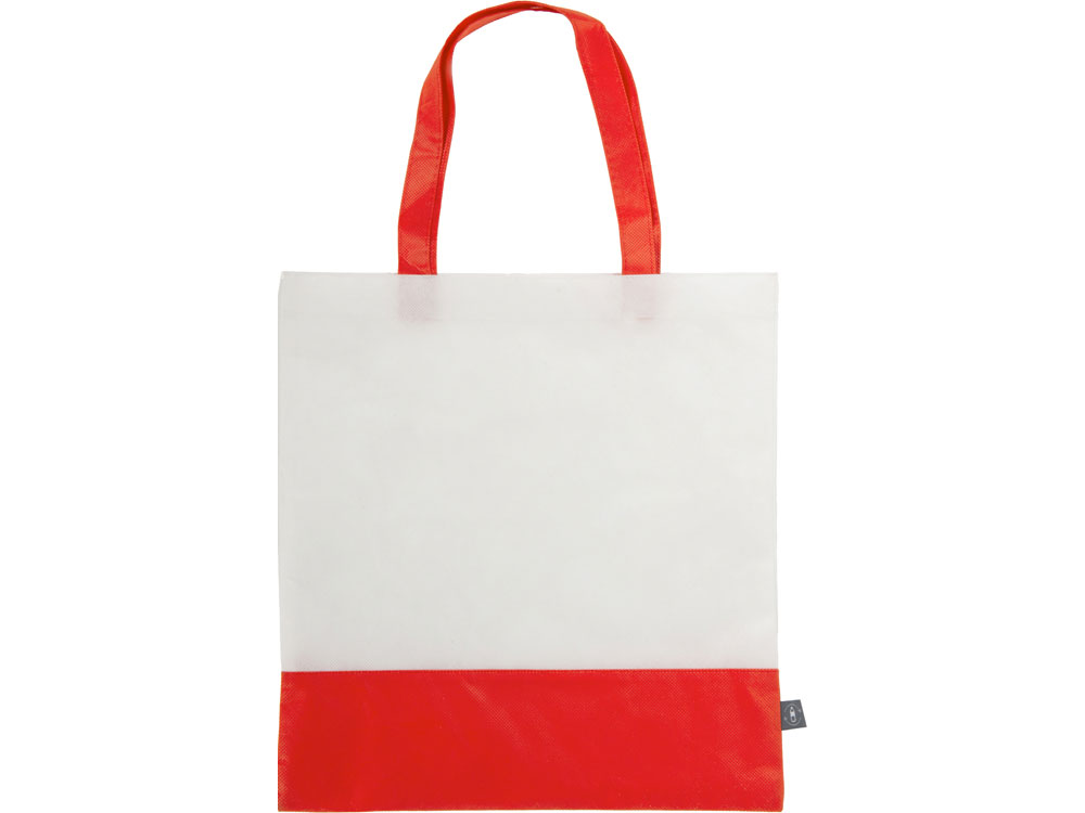 Сумка-шоппер двухцветная Revive из нетканого переработанного материала, красный-2