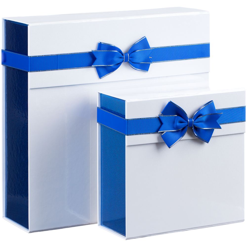 Коробка складная Gallant, L, белая с синим-3