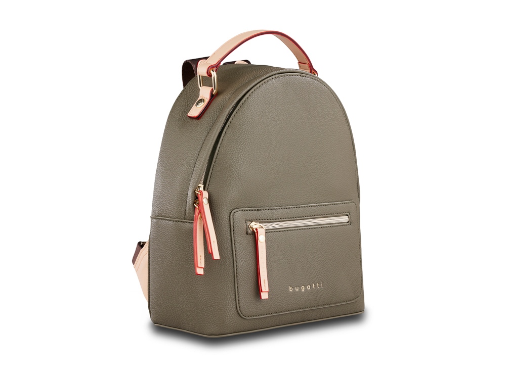 Рюкзак женский BUGATTI ЭЛЛА | ELLA, оливковый, полиуретан, 24х11,5х28 см-0