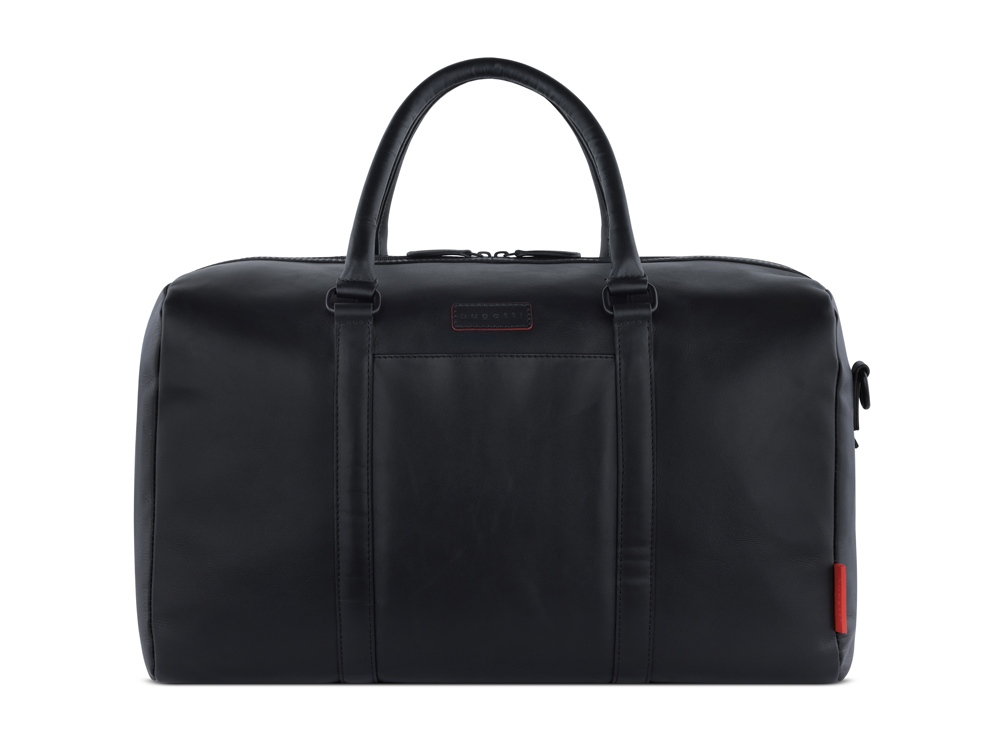 Сумка дорожная BUGATTI Clark, чёрная, воловья кожа/полиэстер, 45х20х27,5 см, 24 л-1