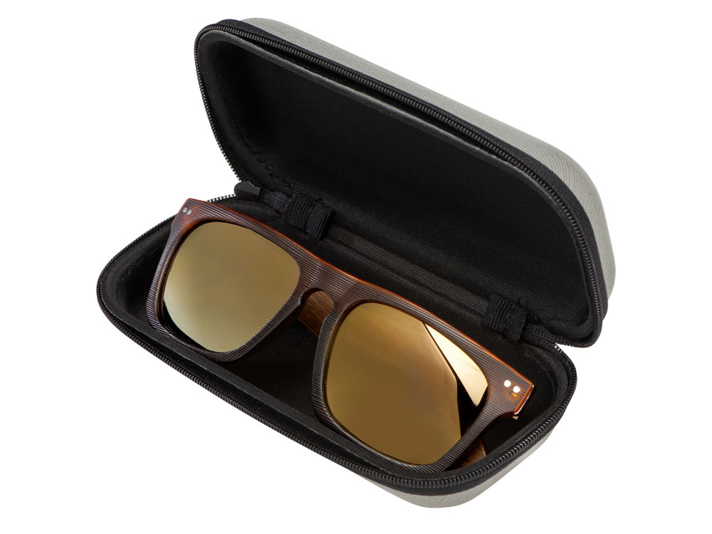 Очки из бамбука с зеркальными линзами Rockwood mirror, коричневый-3