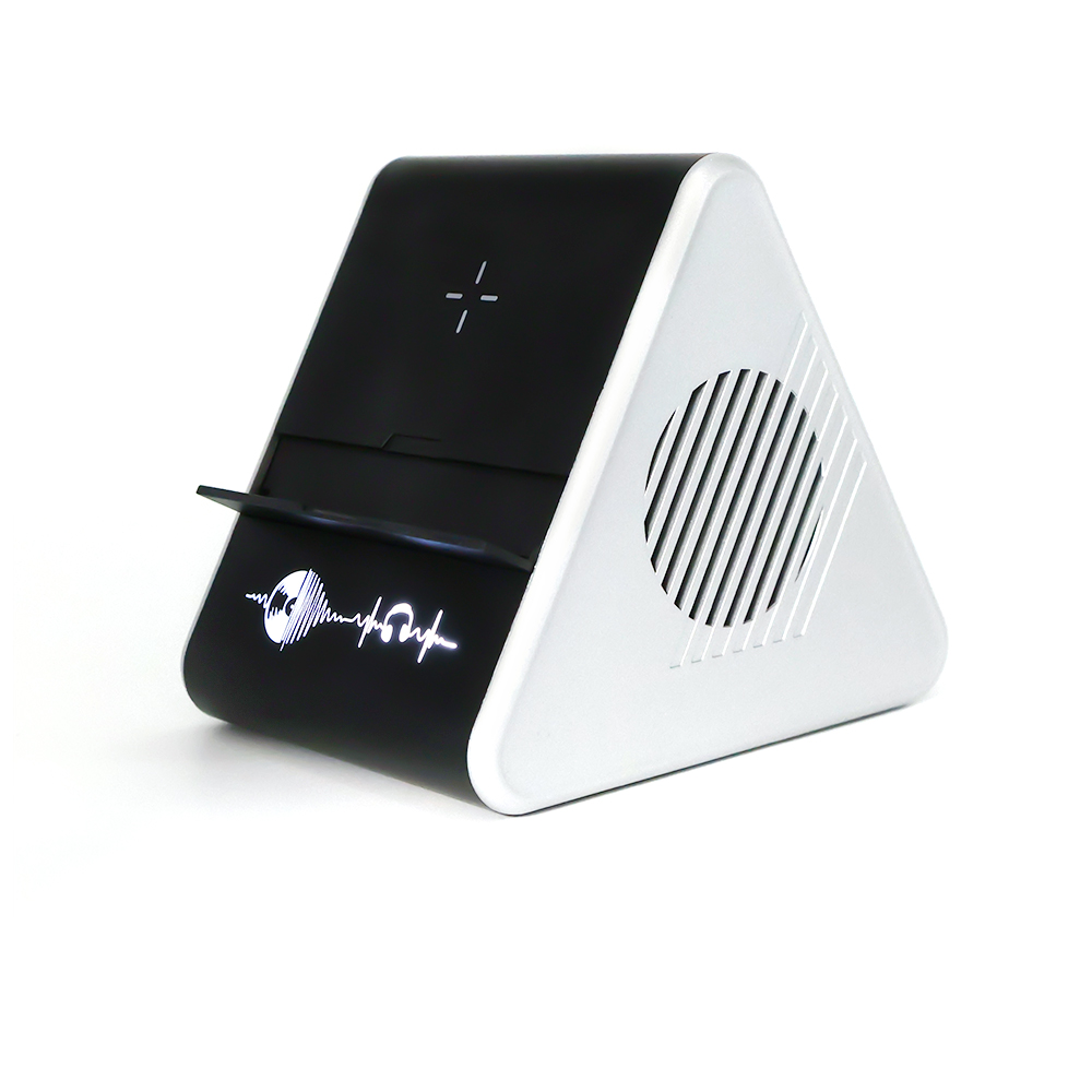 Колонка Dorn с беспроводной зарядкой и подсветкой гравировки, Черный-1