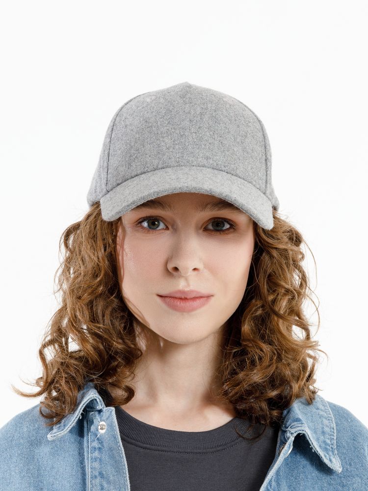 Бейсболка Woolridge, серый меланж-4
