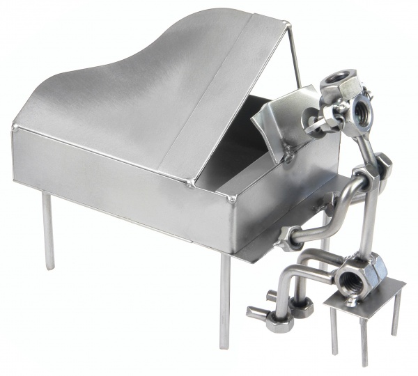 Пианист-виртуоз Фигурки из металла HINZ &amp; KUNST, Серый + чёрный-0