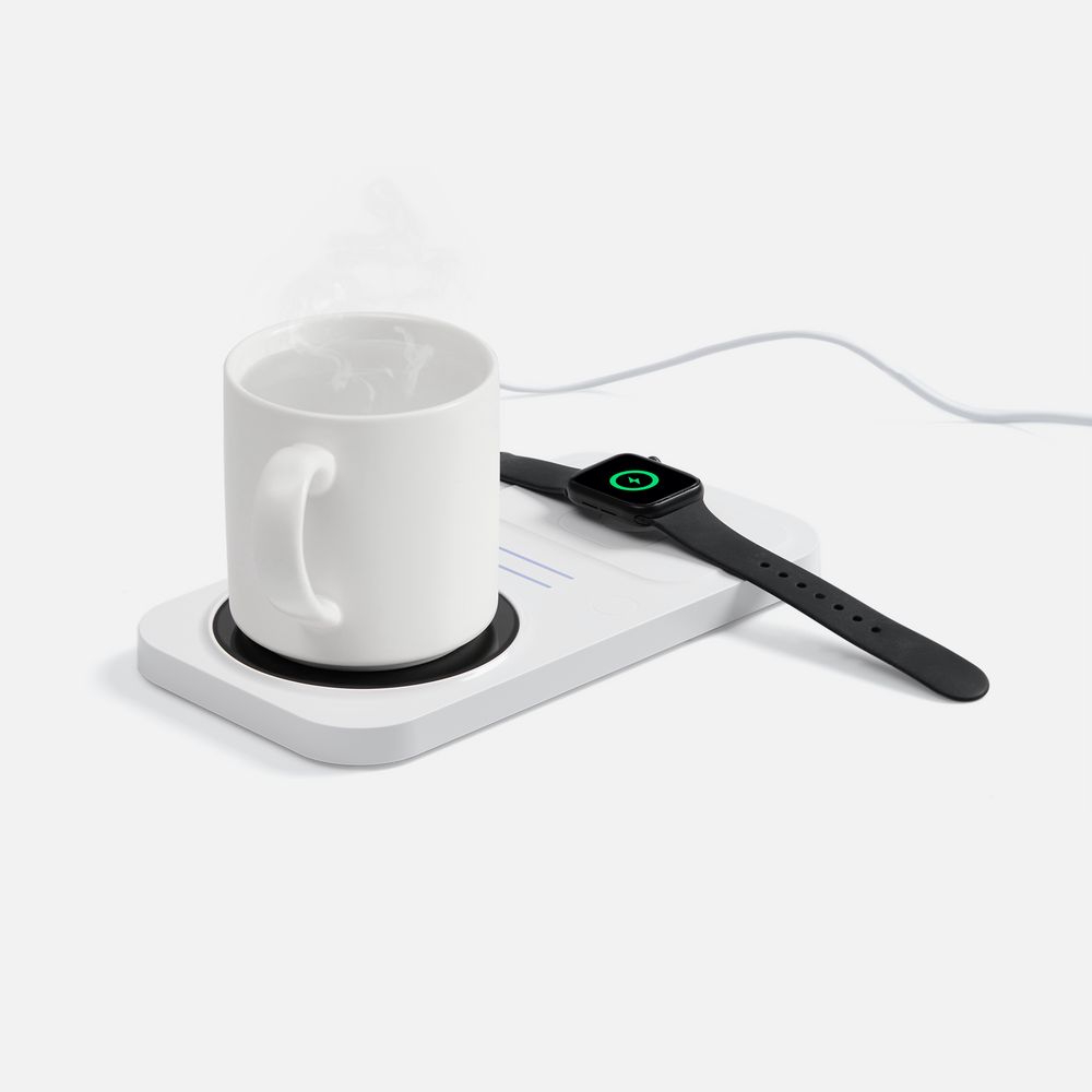 Беспроводное зарядное устройство с подогревом кружки Hot Task, белое-3