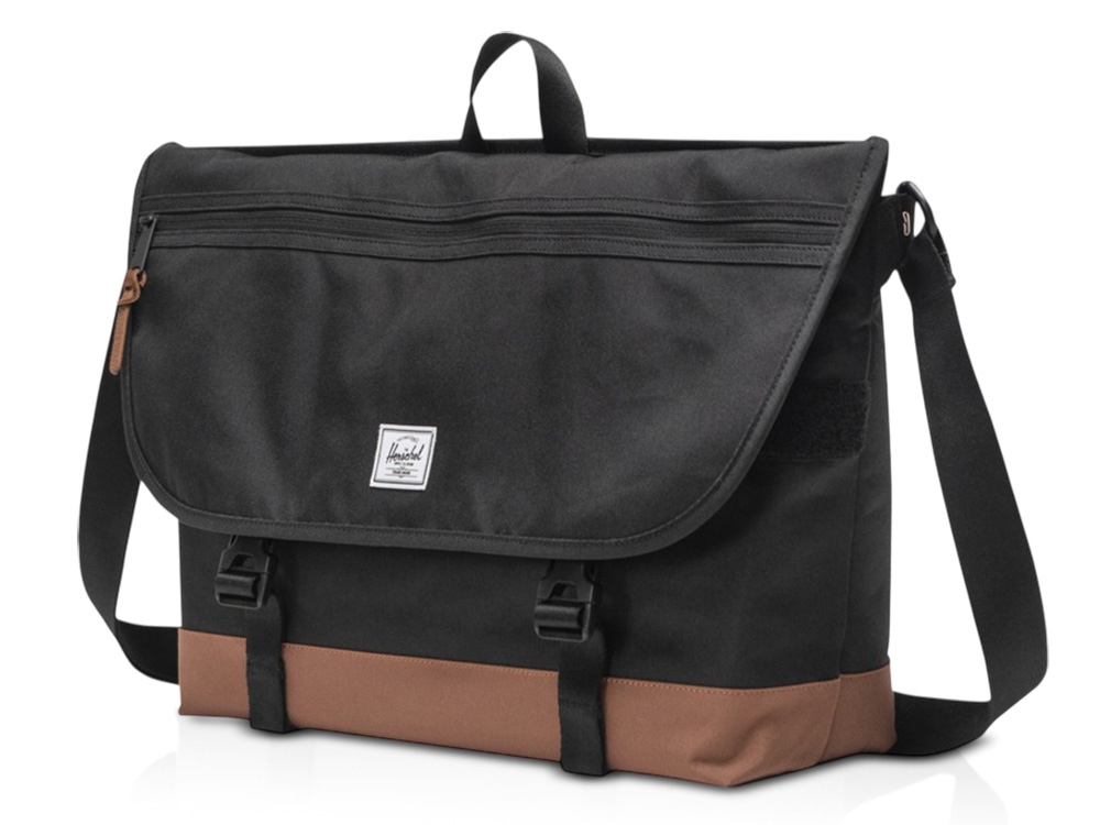 Сумка-мессенджер Herschel Cove из переработанного материала 22,5 л - сплошной черный-0