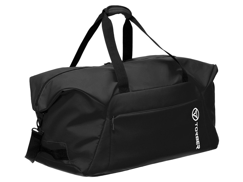 Сумка дорожная TORBER Mobi, чёрная, полиэстер 900D с PU покрытием, 65 х 37 х 34 см-2
