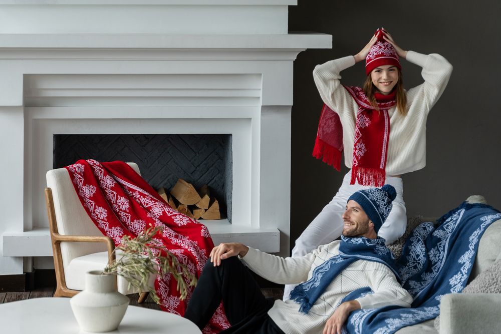 Плед Onego, красный-4