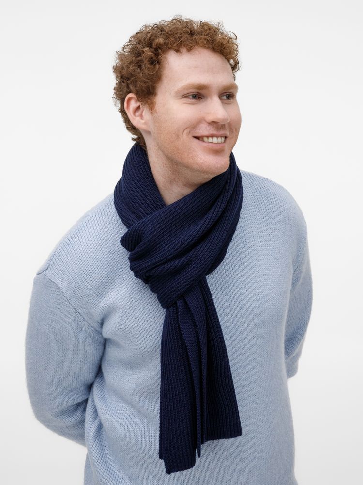Шарф Nobilis Mono, темно-синий-2